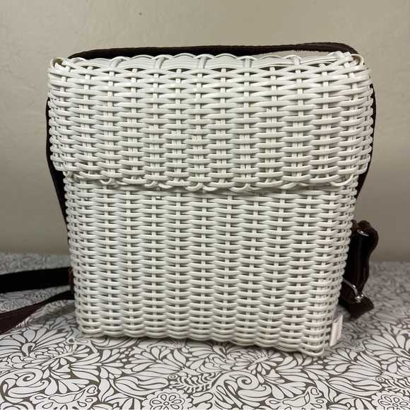 Fibra by Lamulticolor recycled white plastic and leather shoulder bag - Picture 4 of 13
